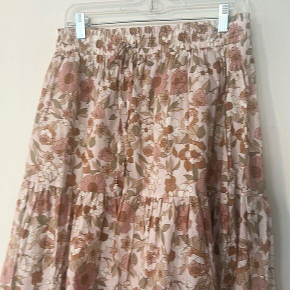 BOHME Floral Tiered Midi Skirt L - Picture 2 of 8